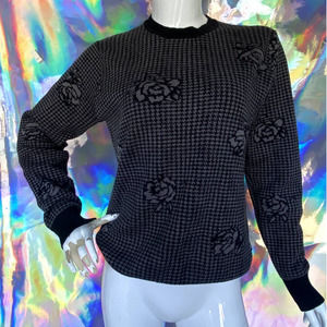 Obey Houndstooth Rose Print Sweater